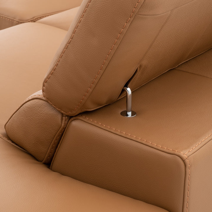 Waller Leather Sectional Sofa Cognac