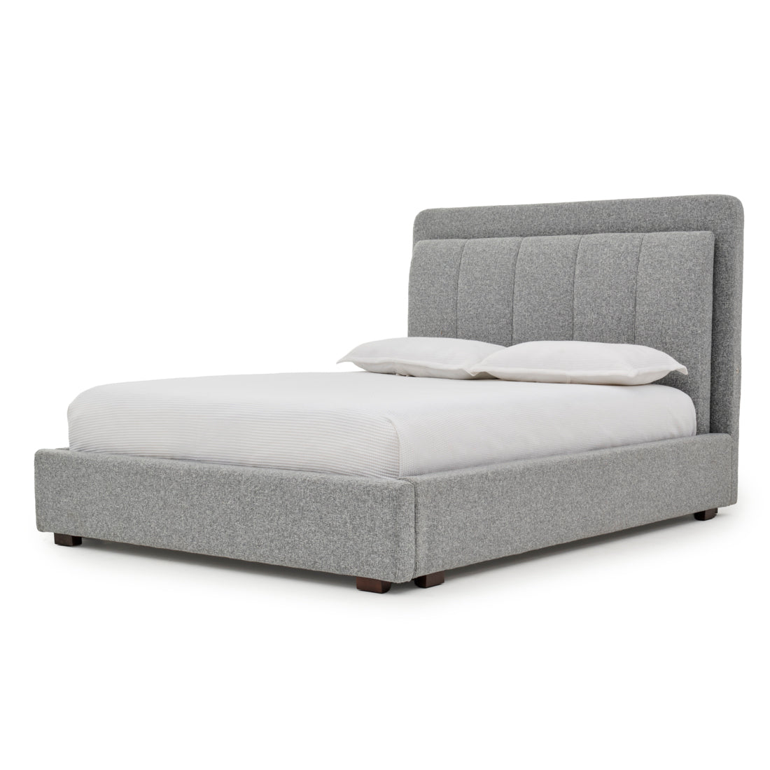 Elisha Fabric Queen Bed Dark Grey