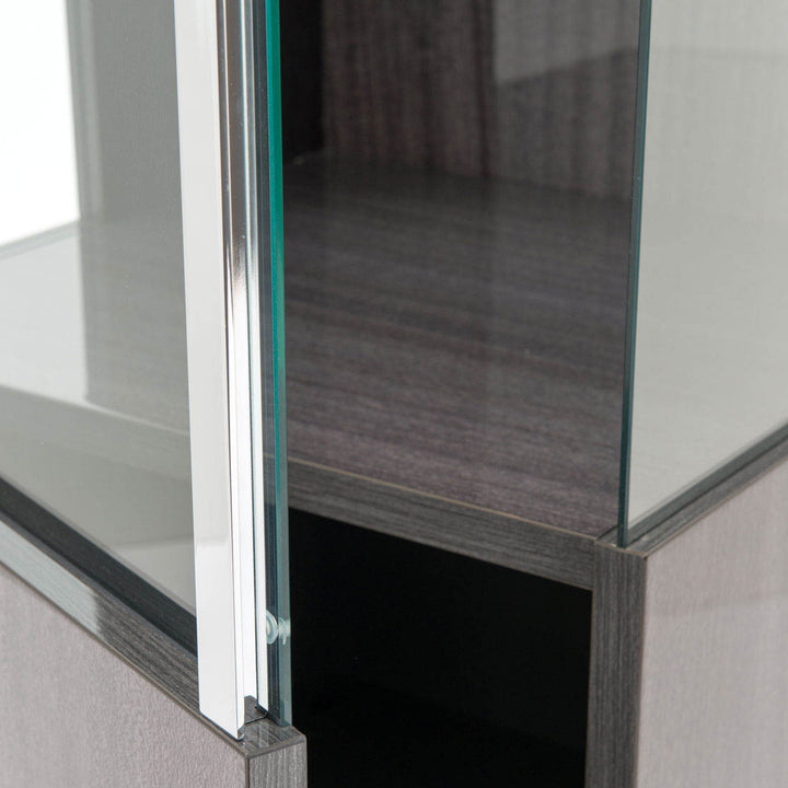 Carlyle Wood Bookcase Dark Grey
