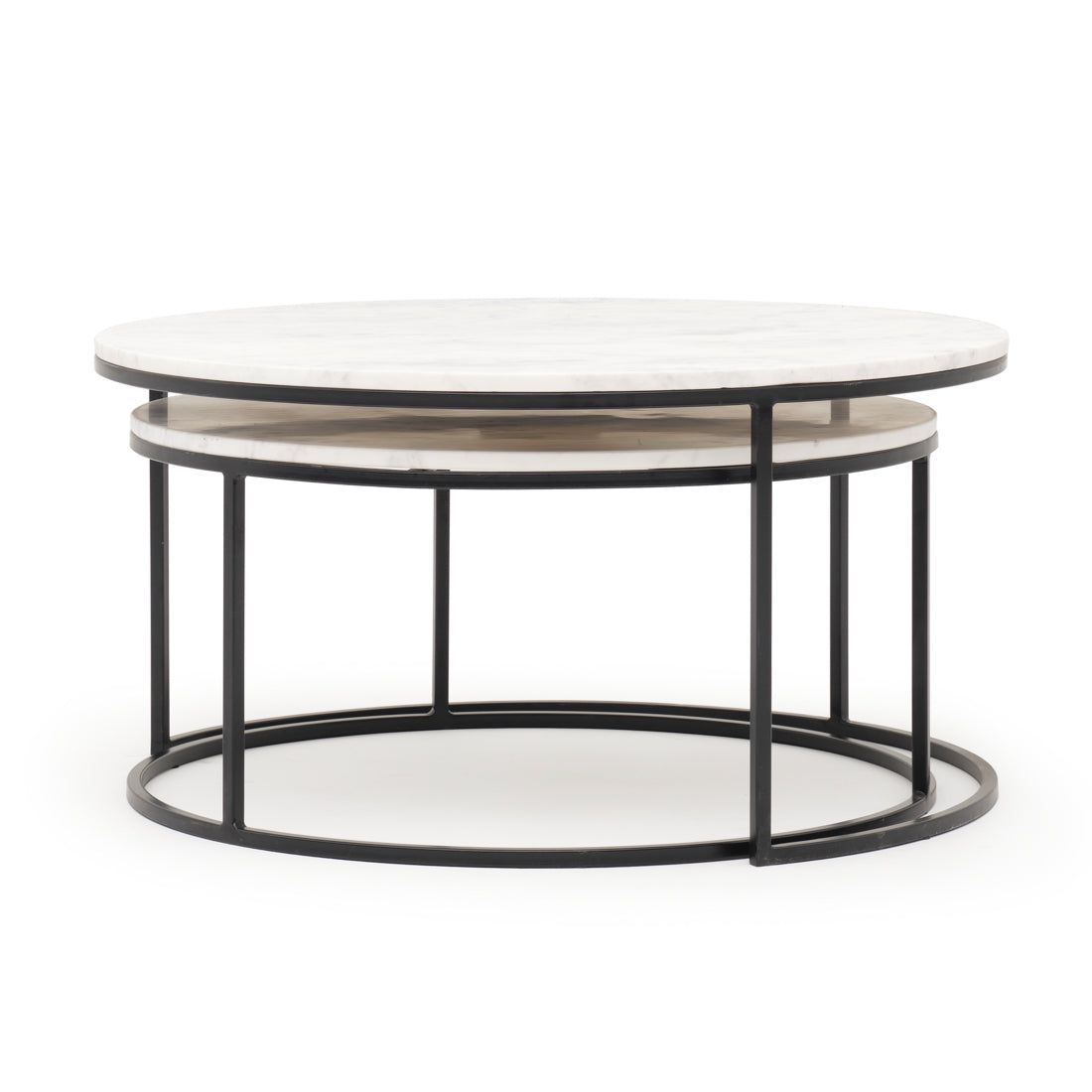 Wamelia Nesting Table Set of 2 Black & White
