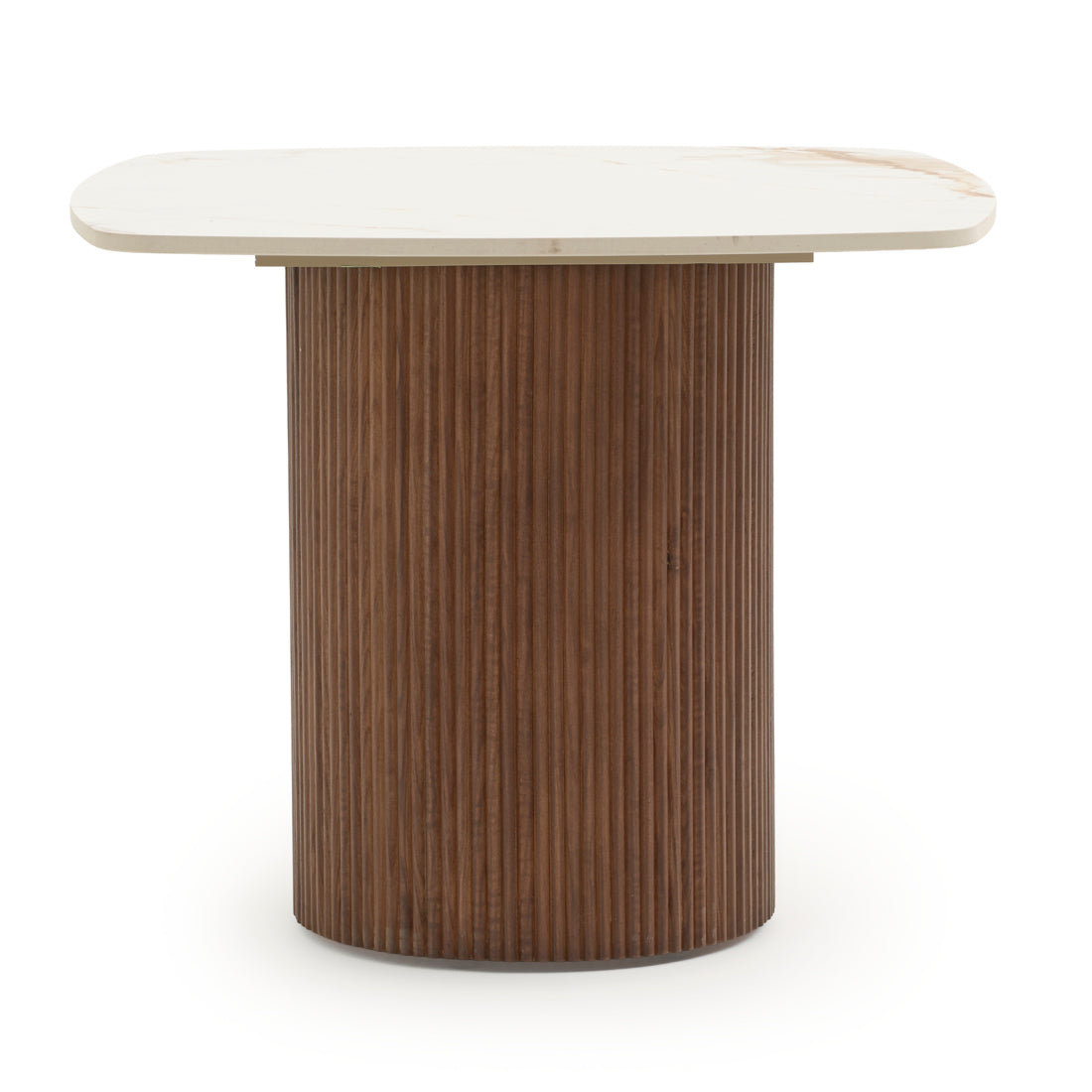 Esmeralda Ceramic End Table White