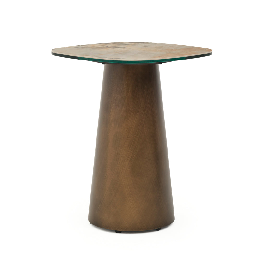 Enordi Ceramic End Table Light Brown