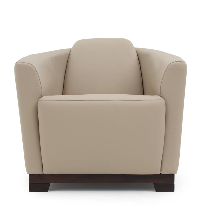 Etty Leather Accent Chair Light Brown