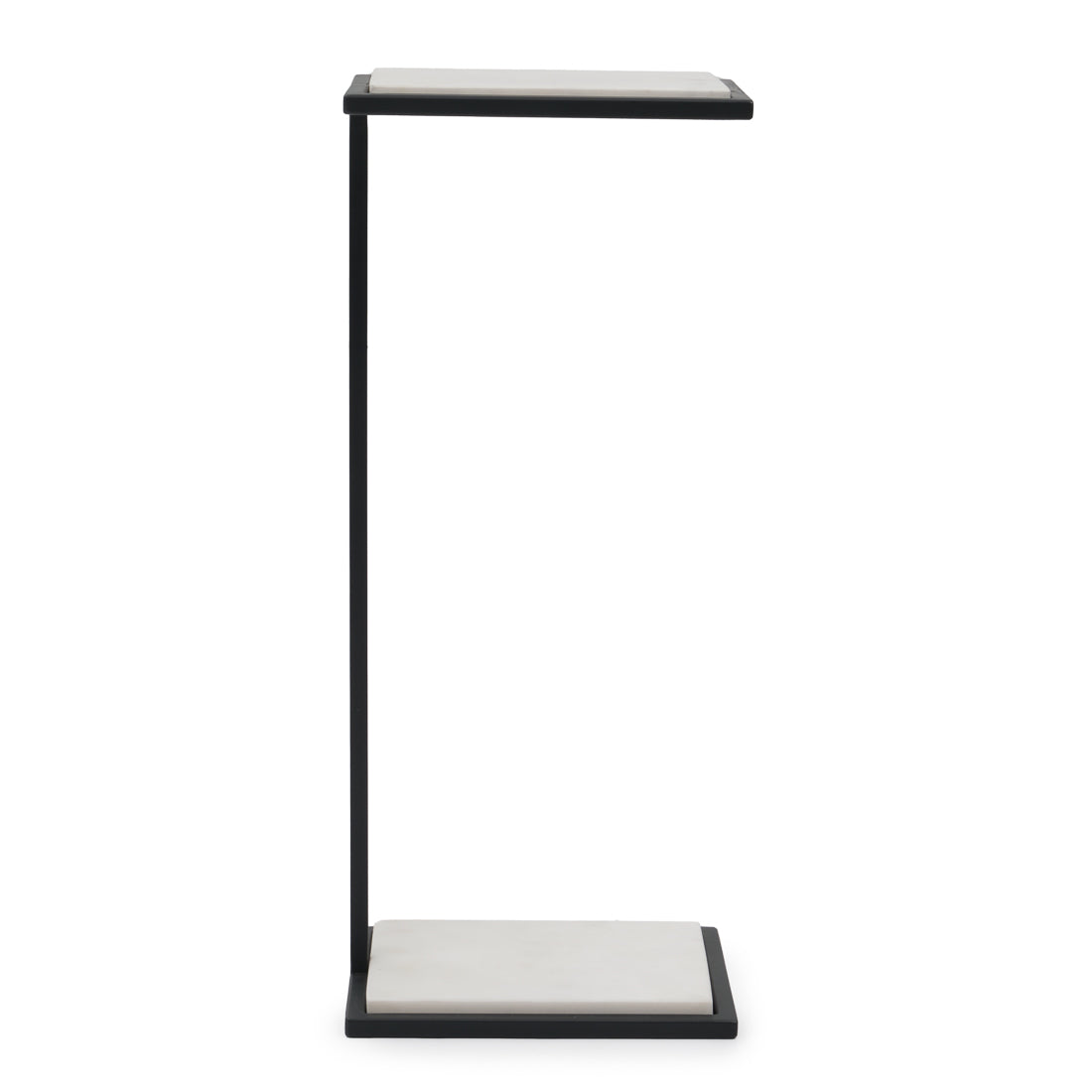 Warla Marble Accent Table Black & White
