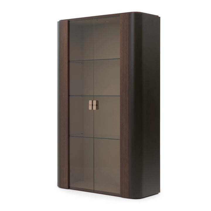 Wadena Glass Curio Dark Brown