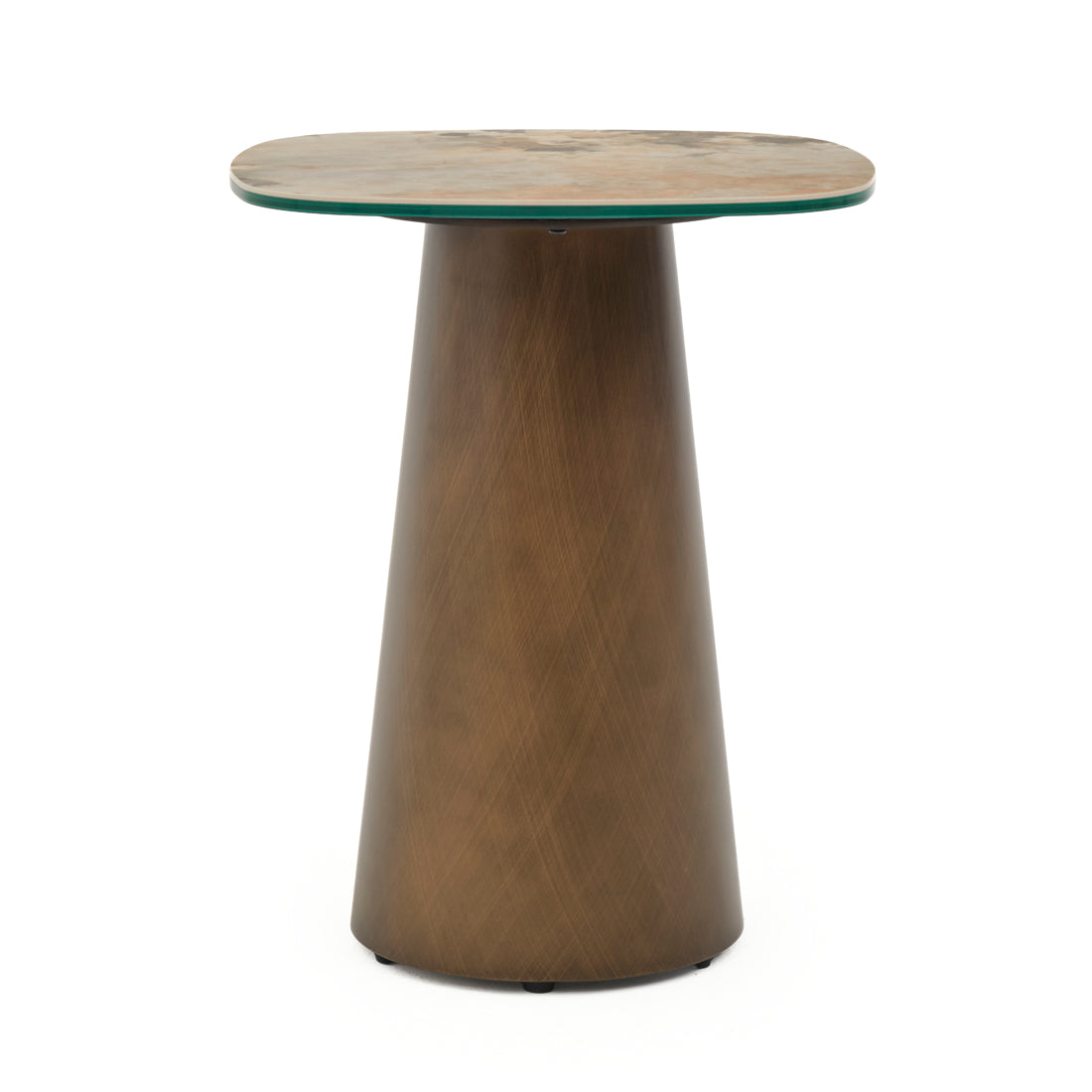 Enordi Ceramic End Table Light Brown