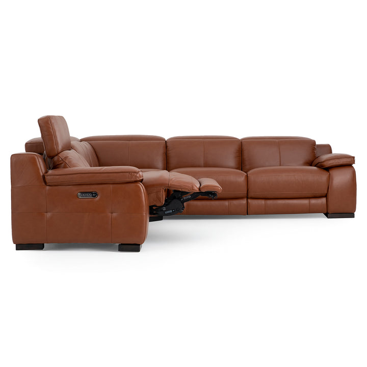 Nova Reclining Sectional Sofa Cognac