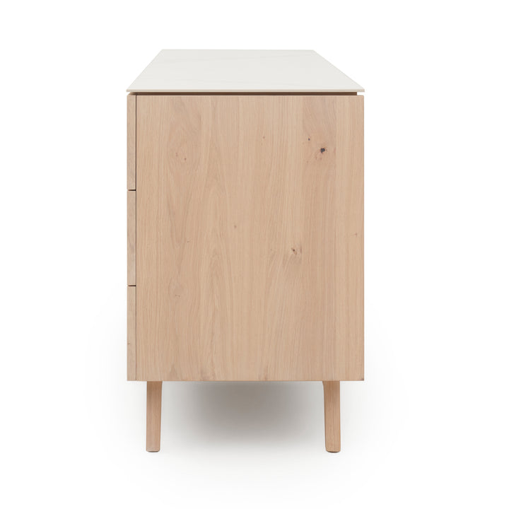 Elaina 6-Drawer Dresser Light Brown