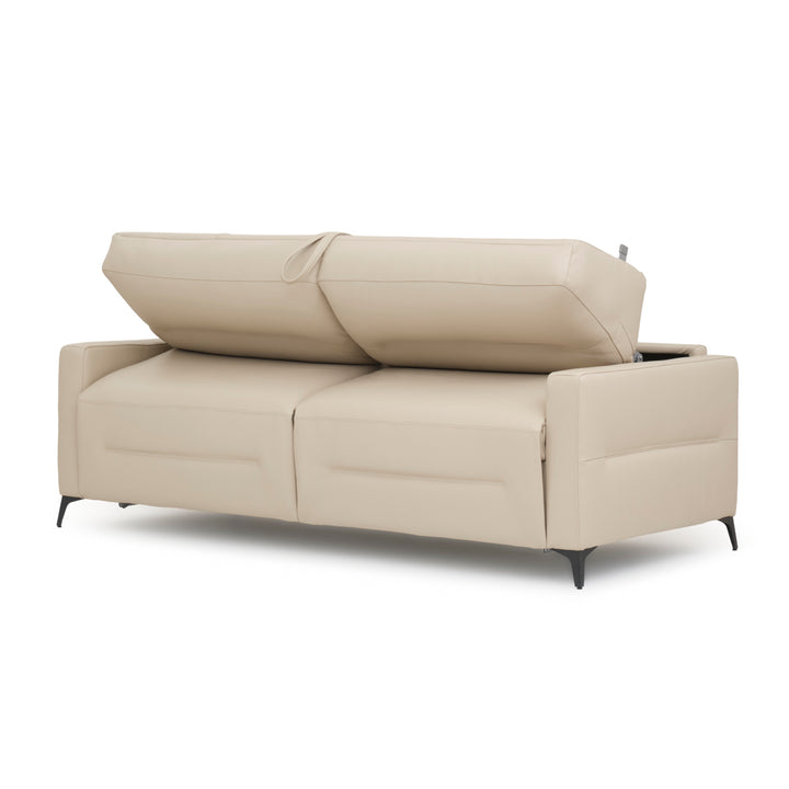 Elati Leather Queen Sofa-Bed Beige