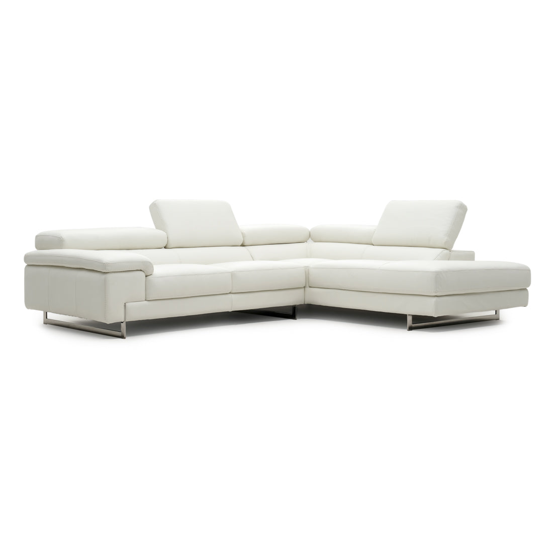 Waller Leather Sectional Sofa White