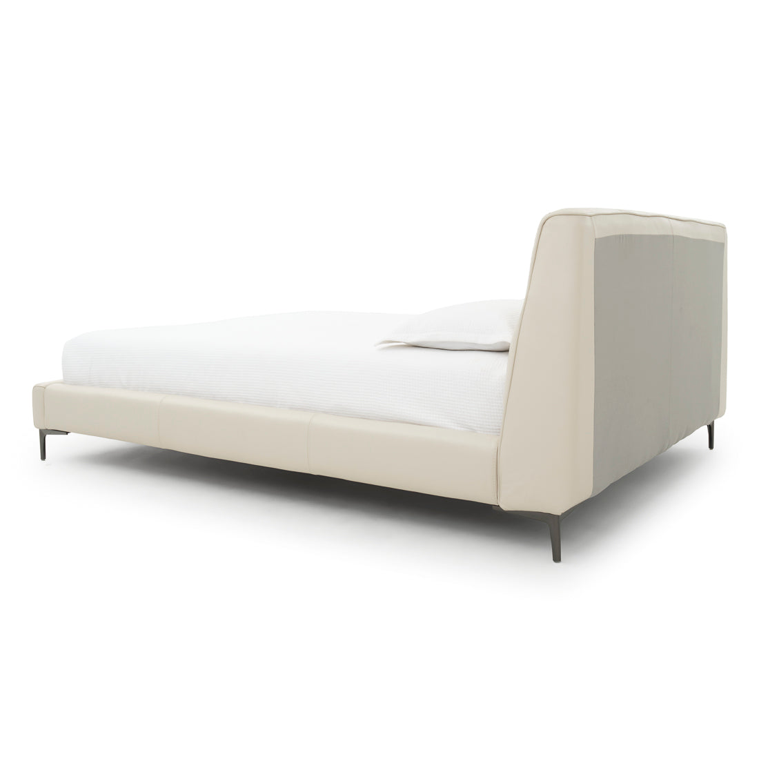 Wallace Leather Queen Bed Beige