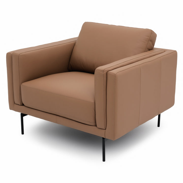 Everly Leather Accent Chair Cognac
