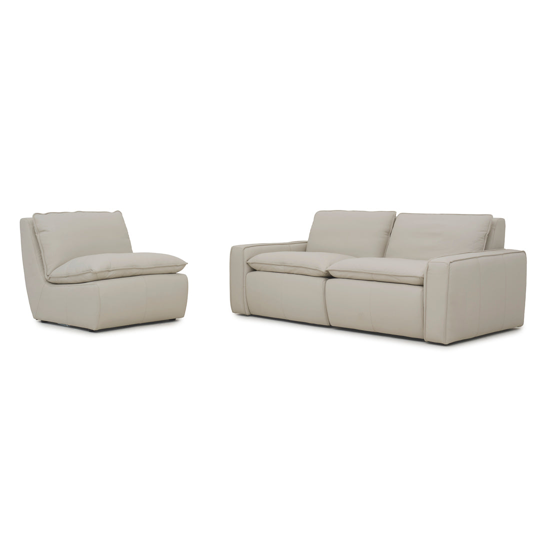 Nadyna Leather Modular Sofa Beige