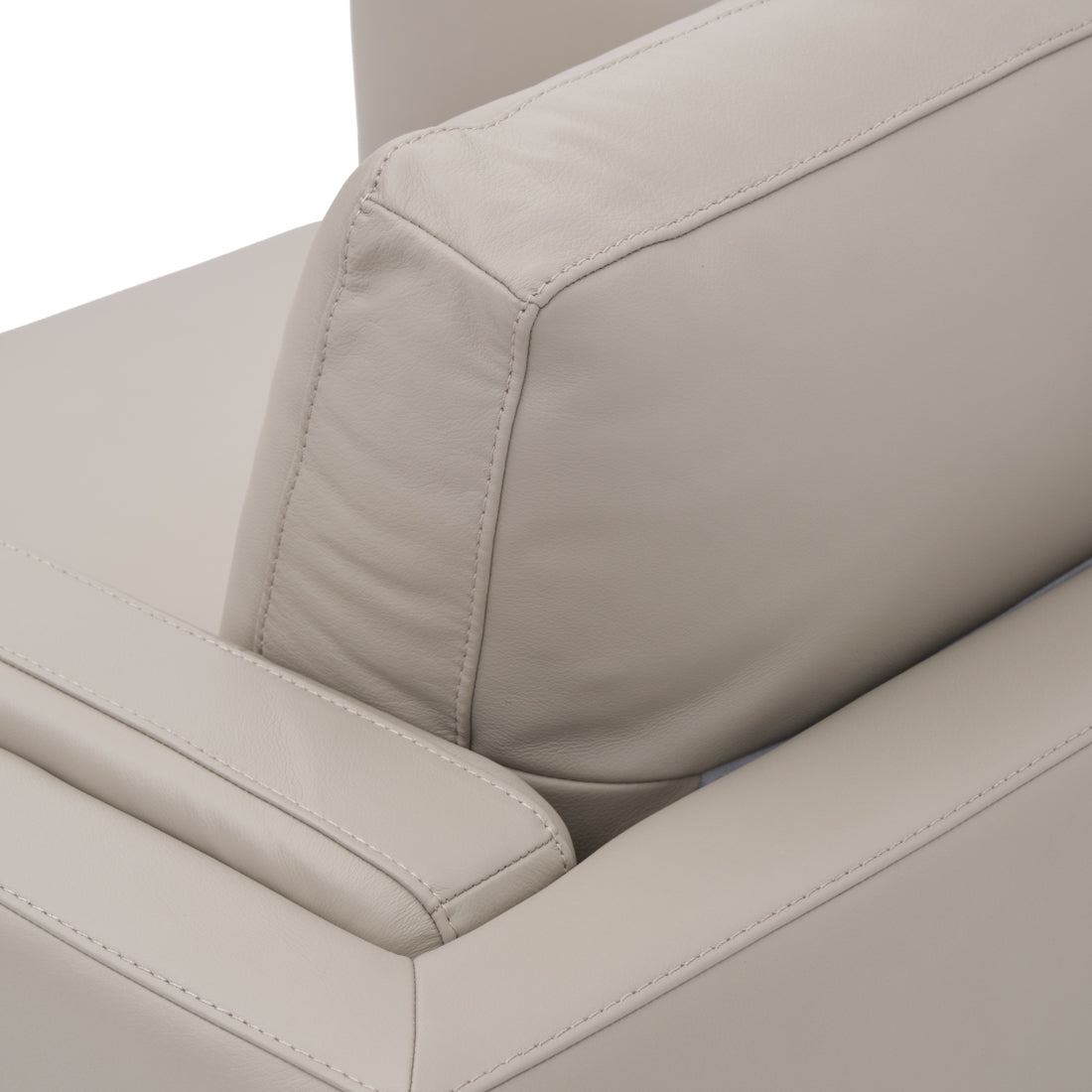 Everly Leather Accent Chair Light Grey