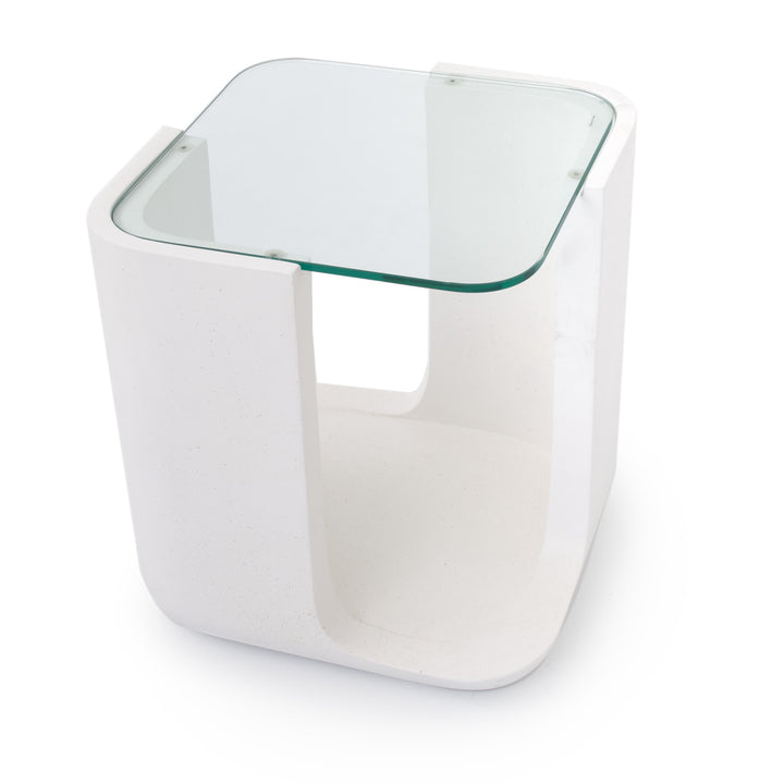Edia Outdoor End Table White