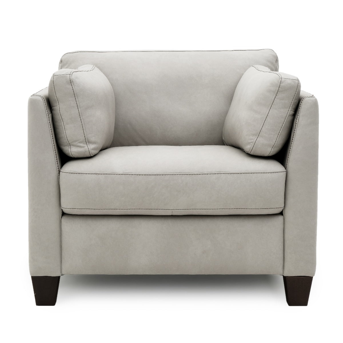 Neal Leather Accent Chair Light Grey