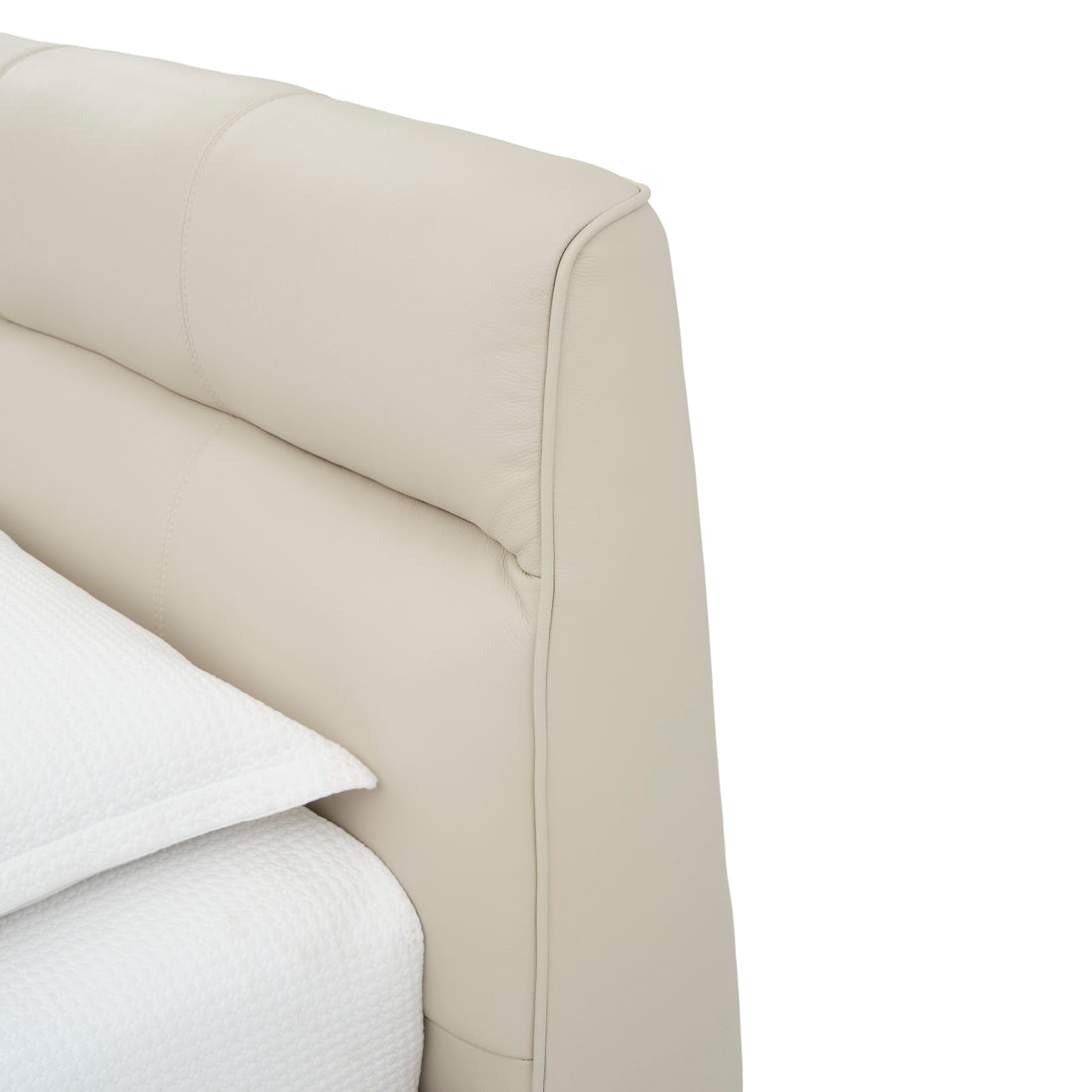 Wallace Leather Queen Bed Beige