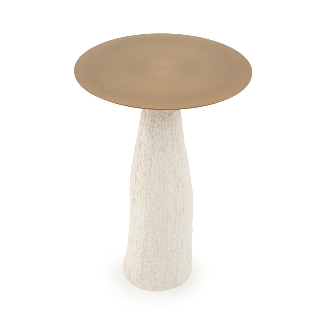 Nadete Stone Accent Table White