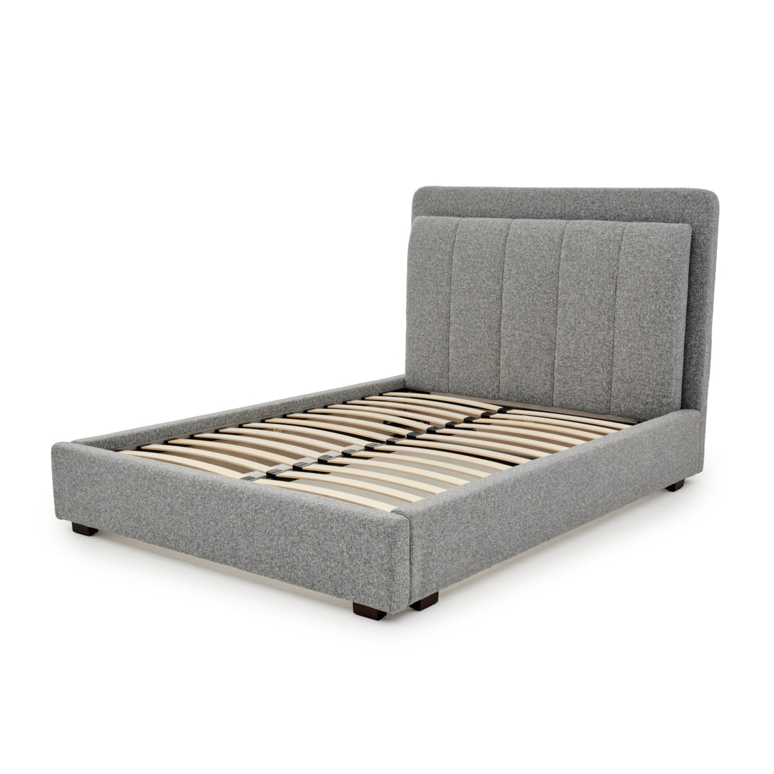 Elisha Fabric Queen Bed Dark Grey