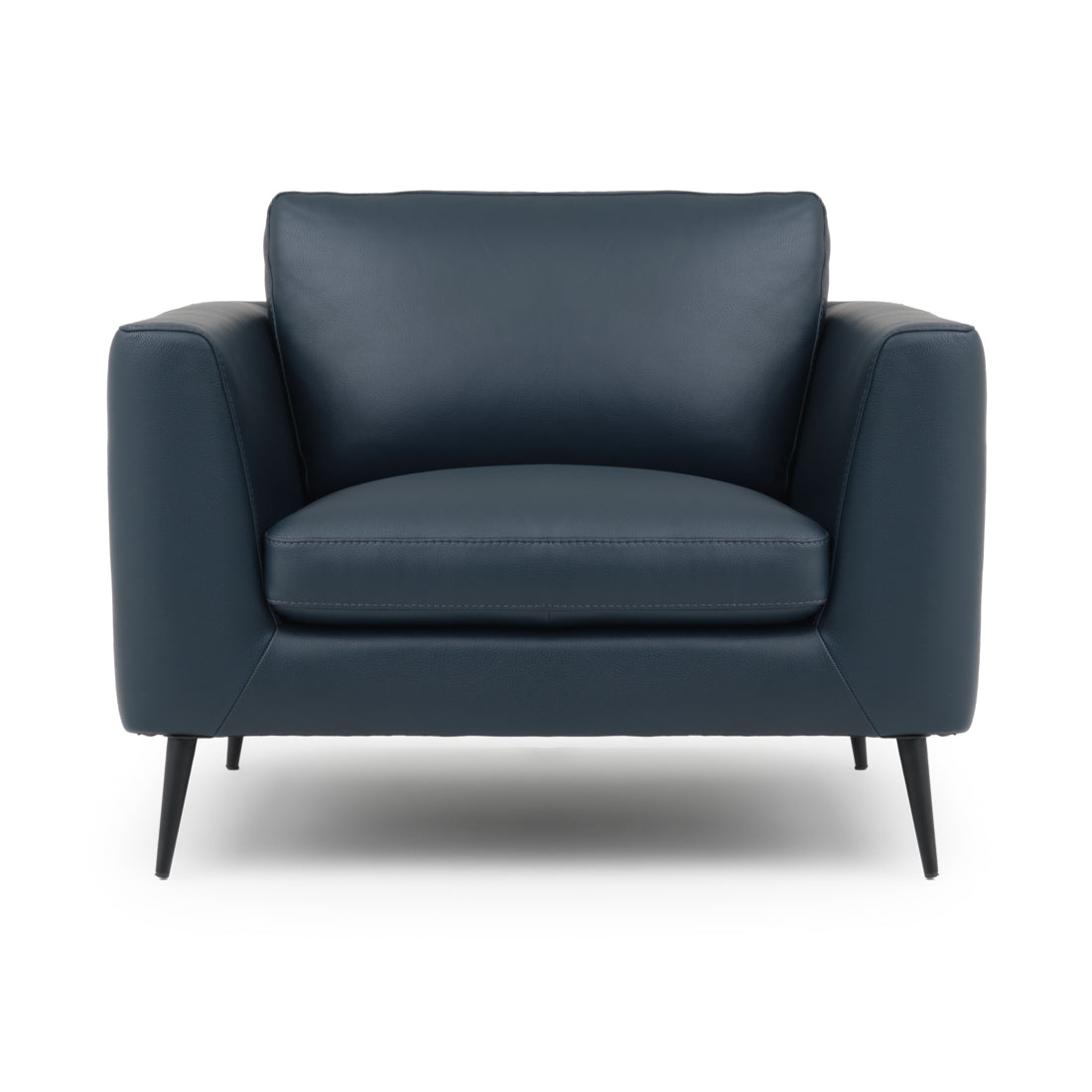 Ermilo Leather Accent Chair Dark Blue