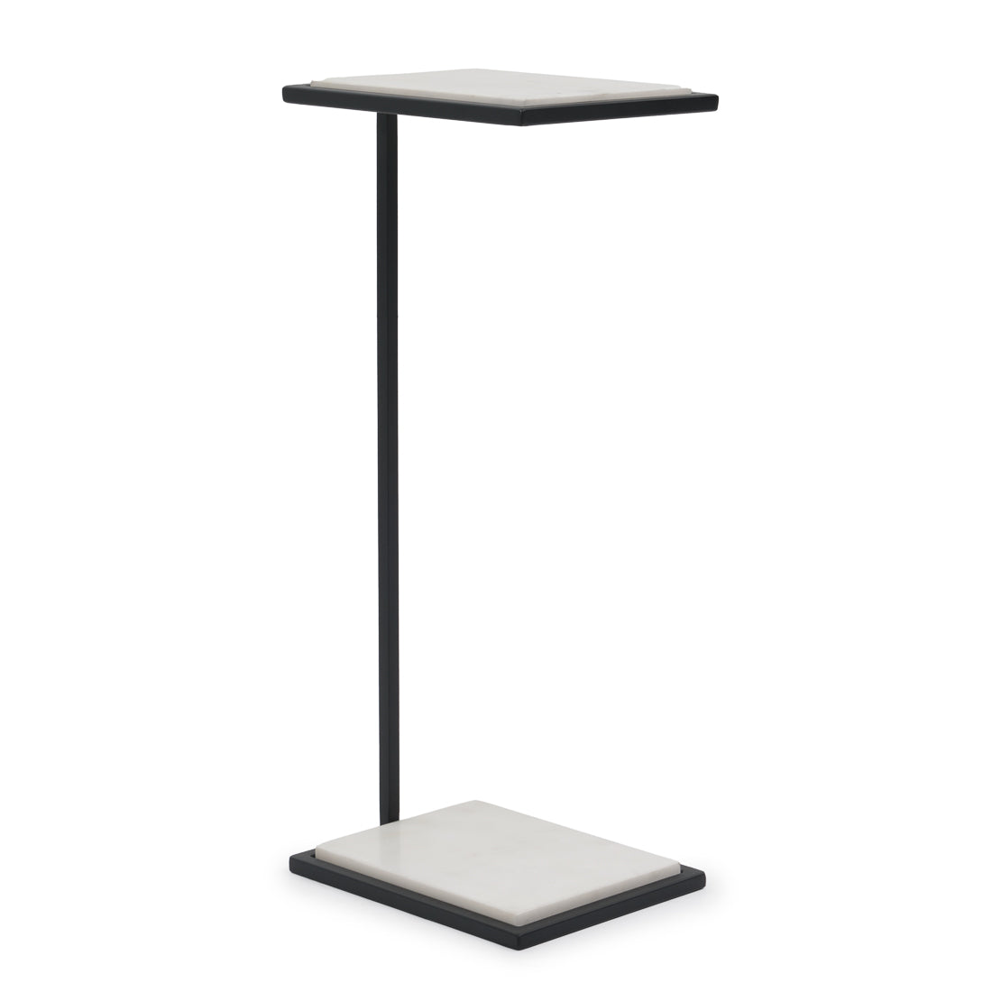 Warla Marble Accent Table Black & White