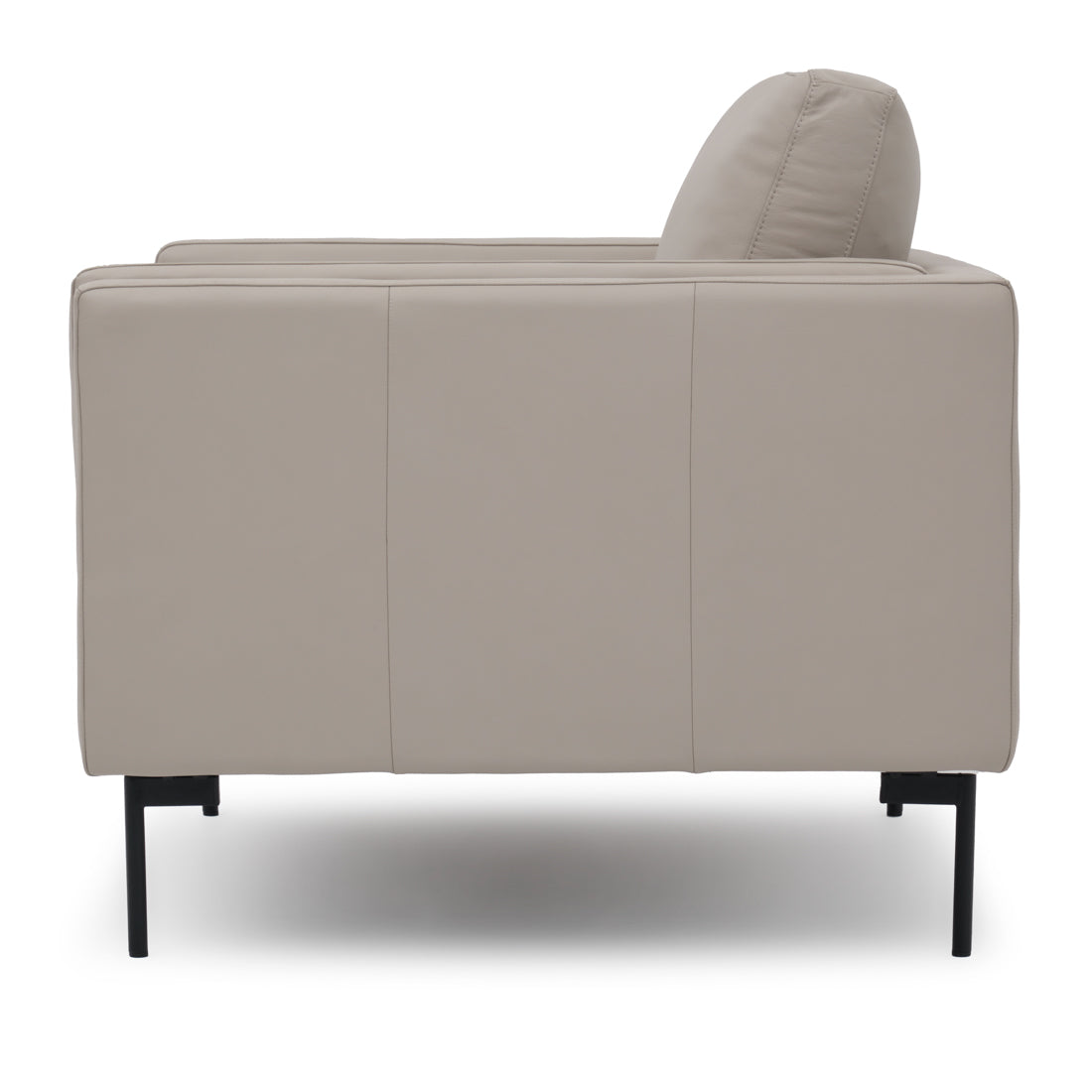 Everly Leather Accent Chair Light Grey