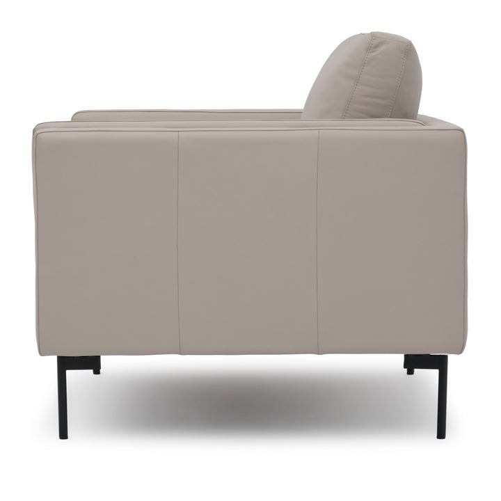 Everly Leather Accent Chair Light Grey