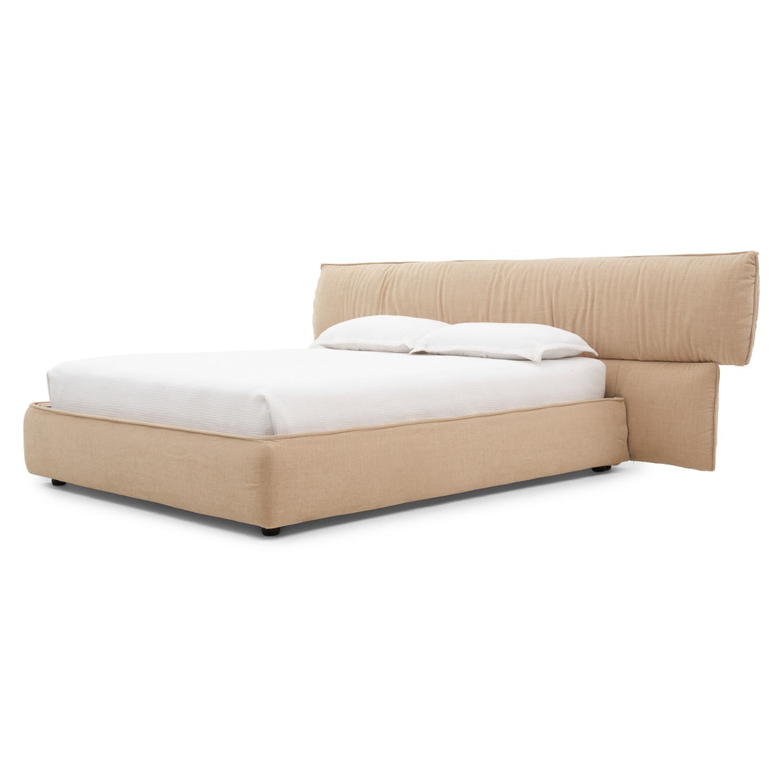 Wenna Fabric Queen Bed Beige