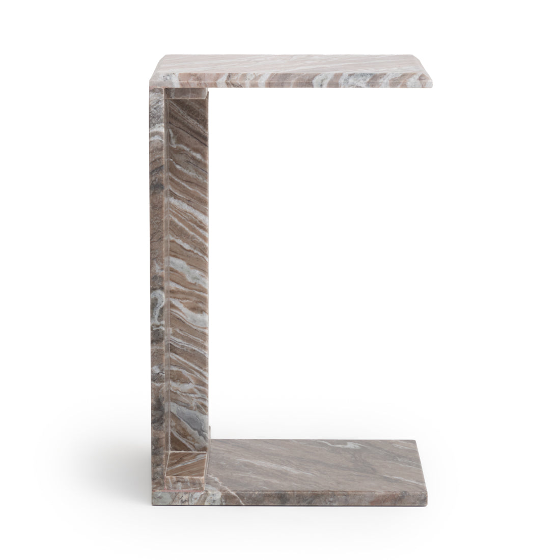 Neville Marble Accent Table Light Brown