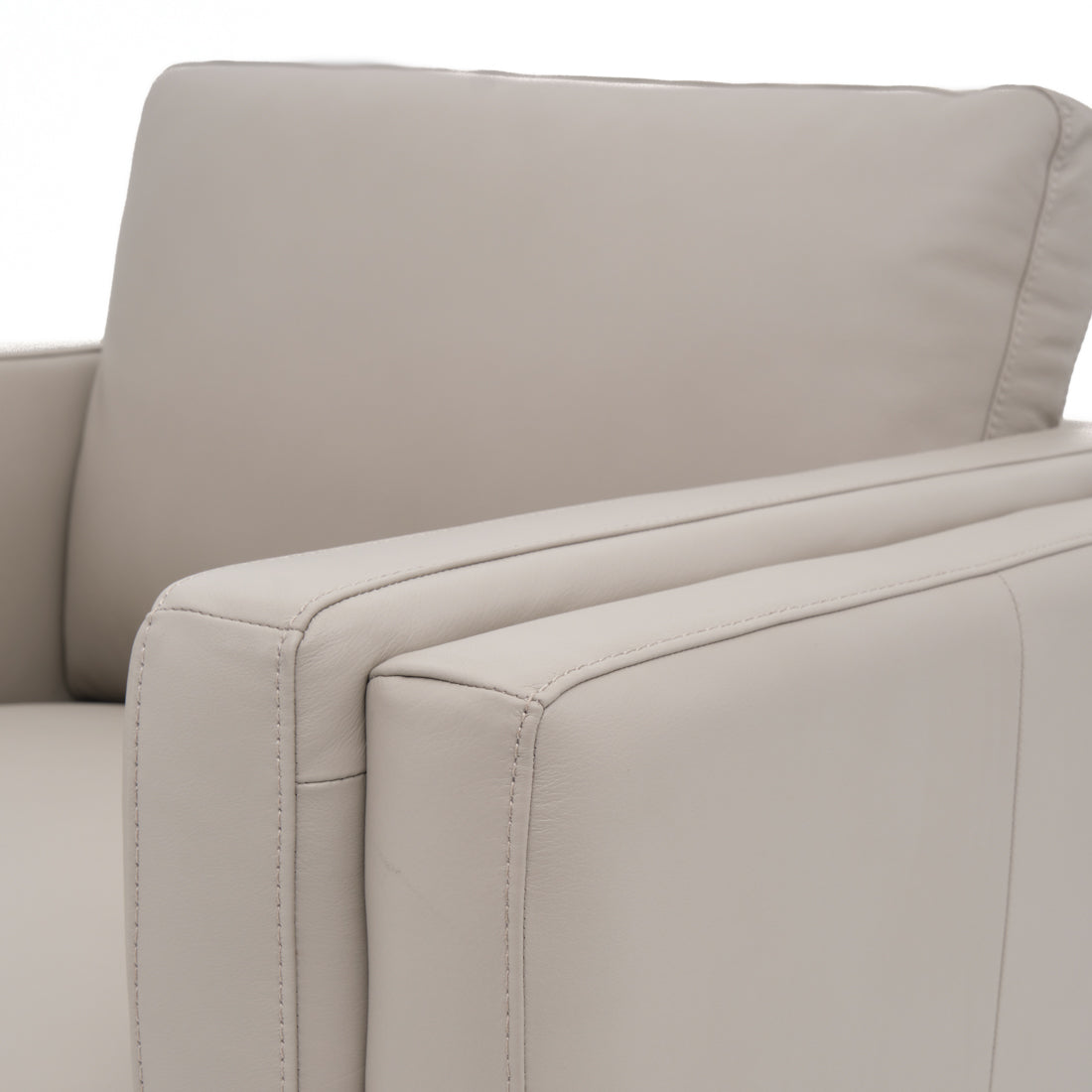 Everly Leather Accent Chair Light Grey