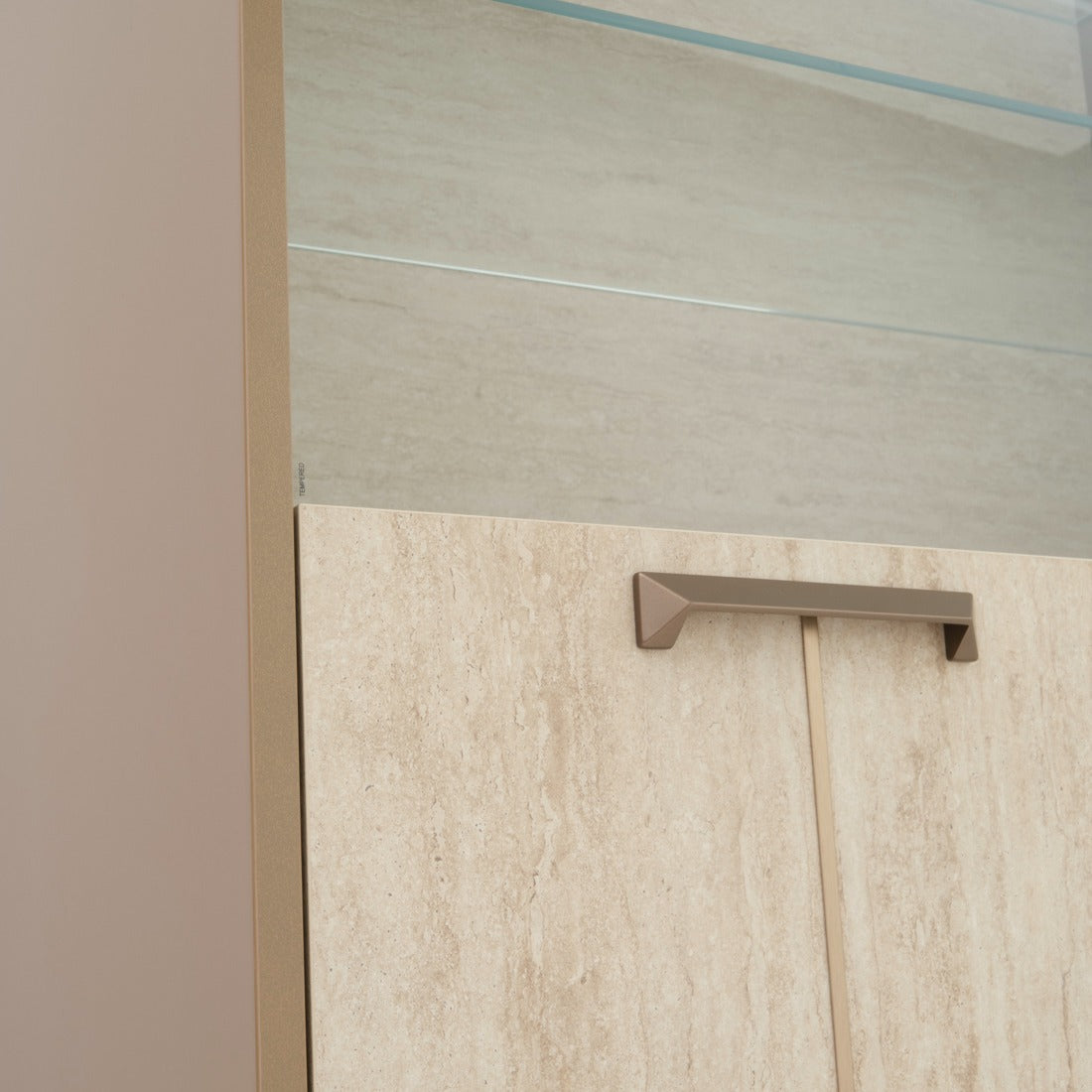 Nunzia Glass Curio Beige