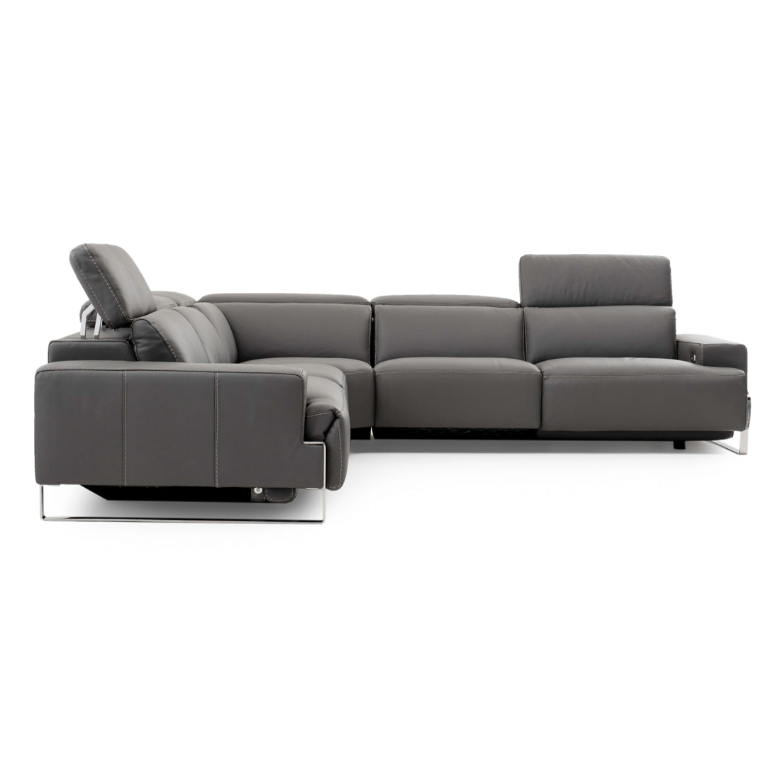 Warley Reclining Sectional Sofa Dark Grey