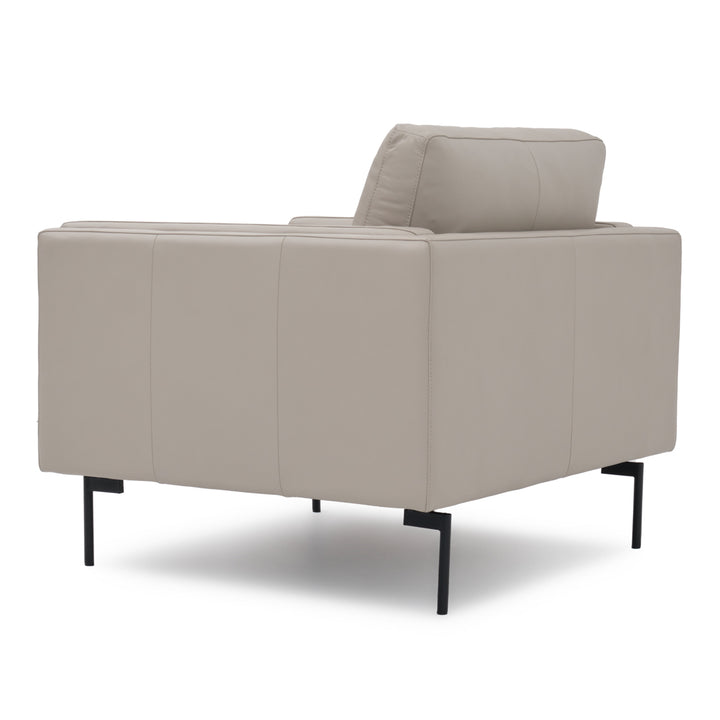 Everly Leather Accent Chair Light Grey