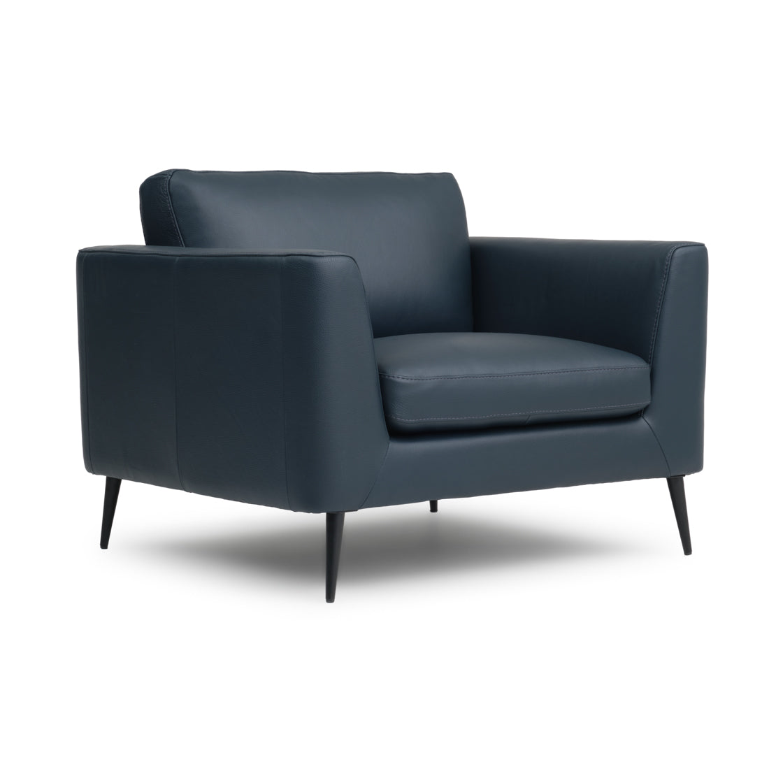 Ermilo Leather Accent Chair Dark Blue