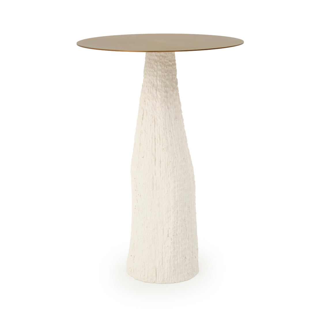 Nadete Stone Accent Table White