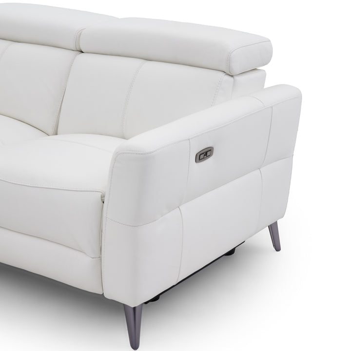 Westlyn Leather Reclining Loveseat White